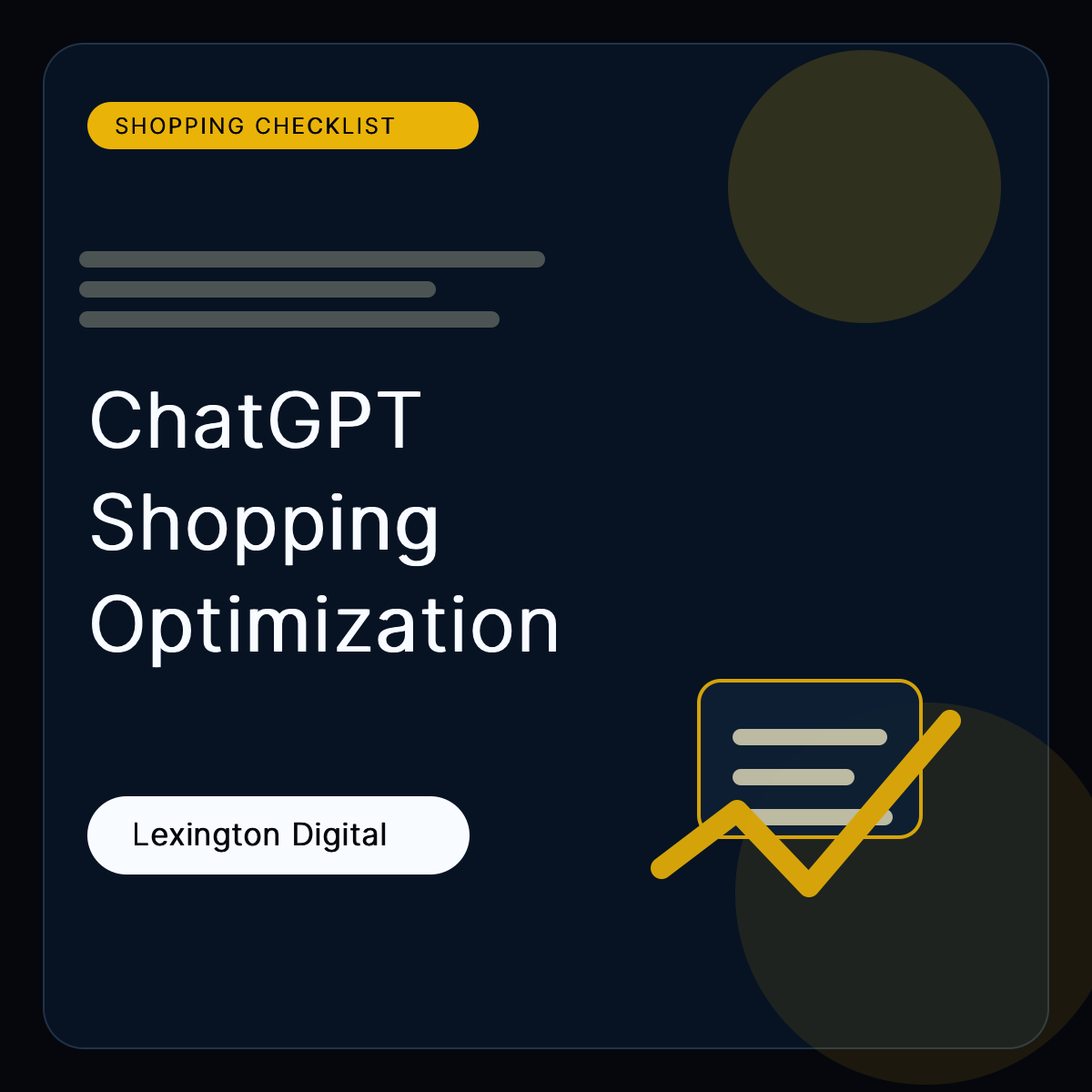 ChatGPT Shopping Optimization Checklist